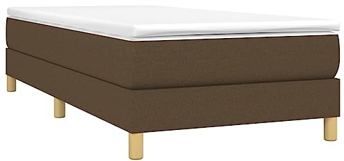 vidaXL Boxspring-sängram mörkbrun 80x200 cm tyg