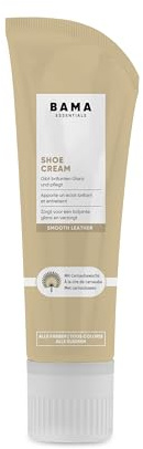 Bama Crema Neutra para Calzado con Cera de Carnaúba - Abrillantador para Cuero Liso, Granulado y Materiales TEX - Sin Disolventes y con Aplicador de Esponja - Transparente, 75ml