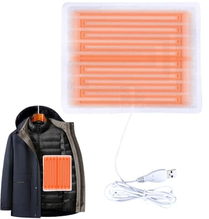 Holdes - Cojín calefactor USB para ropa - Cojín calefactor de invierno - Cojín térmico para ropa de invierno 5 V, cojín térmico de tela para chaleco de ropa para acampar, ropa