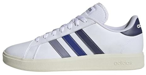 adidas Men's Grand Court Base 2.0 Shoes, FTWR White/Dark Blue/semi Lucid Blue, 6.5 UK