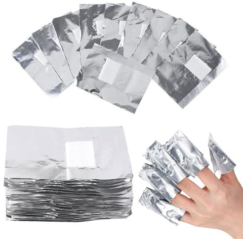 100 Pièces Papillotes en Aluminium, Tampons Dissolvants pour Vernis à Ongles en Aluminium, Feuille d'aluminium Dissolvant, Papillotes Vernis Semi Permanent, pour Retirer À Ongles Le Gel Ongle