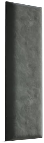 Muralo - Panel acolchado de tela para cojín de pared de terciopelo, para dormitorio, salón, cama, tapizado de pared, cabecero de cama, cojín lumbar, cojín acolchado de terciopelo mágico (gris, 70 cm x