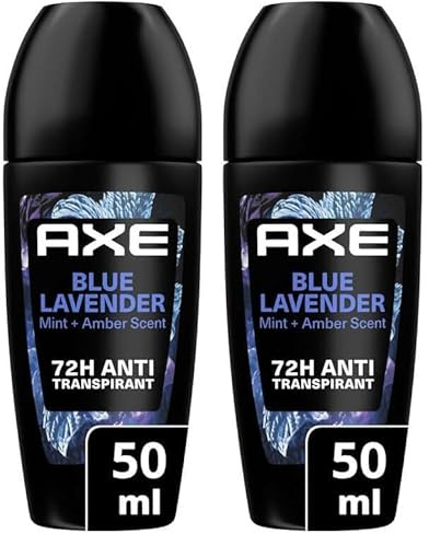AXE - Déodorant Homme Blue Lavender Collection Prestige - Bille Anti-transpirant - fraîcheur 48h - parfum lavande, menthe et ambre - 50 ml (Lot de 2)
