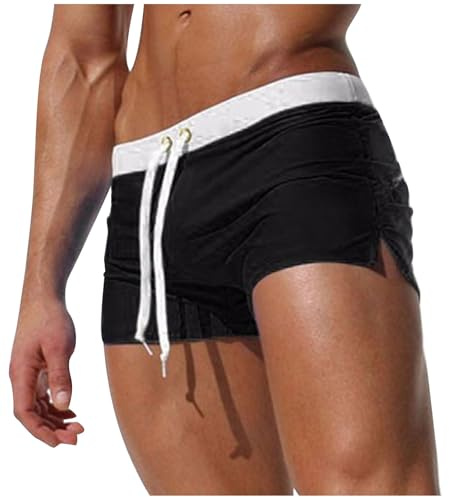 HAOLEI Bañador Hombre,Bañadores Hombre Deportivo Bañador de Natación Hombre Shorts con Cordón Traje de Baño Pantalones Boxers de Natación Secado Rápido Bañador Respirable Bañador Hombre Corto