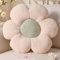 Yhoelata Blumenkissen, Creme Grün Blumengestalt Zierkissen, Plüsch Bodenkissen für Sofa & Bett Kinderzimmer, Mädchen Dekoratives Gänseblümchen Design Wohnkissen 50cm