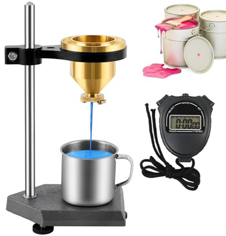 Tazza di viscosità del flusso con cronometro, tester di viscosità liquida di precisione per vernice, vernice, lacca e inchiostri, capacità 100 ml