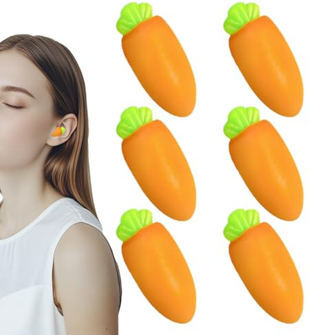 orejas, 6 pares reutilizables, protección auditiva – protección auditiva impermeable forma zanahoria con carcasa para viaje estudio de trabajo