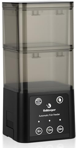 fishkeeper Comedero automático para acuario con tres modos de alimentación programados, 520 ml de comida automática para peces adecuada para la alimentación de acuarios en vacaciones, comedero