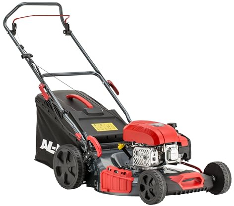 AL-KO Cortacésped de Gasolina Easy 4.66 P-D, Ancho de Corte de 46 cm, Potencia de Motor de 1,9 kW, Ajuste de Altura de Corte Central, 4INONE Function, Carcasa de Chapa de Acero, para Superficies de
