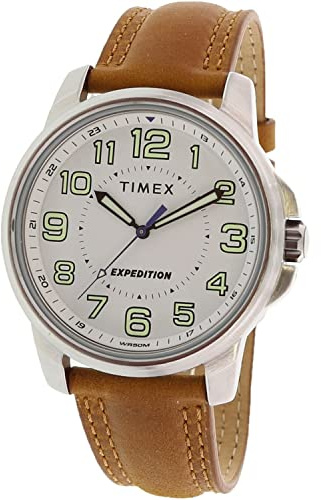 Timex Men's Expedition TW4B16400 Silver Leather Japanese Quartz Fashion Watch