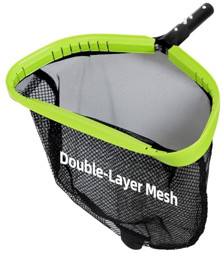 Sepetrel Pool Net,Professional Swimming Pool Leaf Skimmer Nets for Cleaning with Double-Layer Deep Big Bag,Heavy Duty Aluminum Frame & Handle Rake(Pole Not Included)