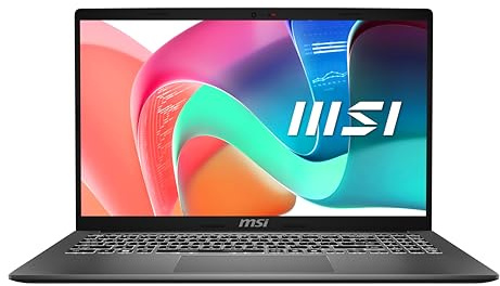 MSI Modern 15 Laptop | Intel Core 7 150U | Intel Graphics | 15.6 FHD Screen | 16GB RAM | 512GB SSD | Windows 11 Home | Platinum Grey