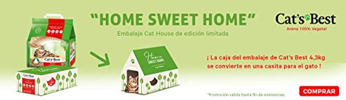 Cat's Best Original Katzenstreu mit Katzenhaus 100% pflanzliche Katzen Klumpstreu mit maximaler Saugkraft 10l (4,3kg)