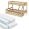 VitaliSpa Etagenbett Everest, Naturholz, 120x200 / 80x200 cm mit 2 Matratzen und 2 Schubkästen