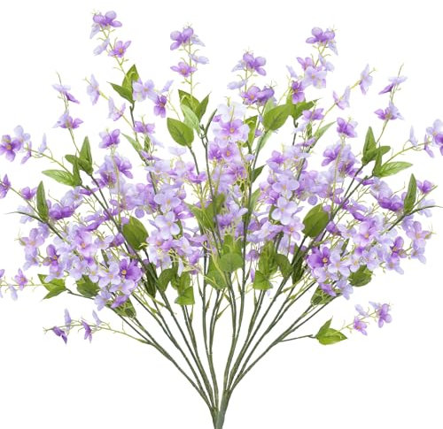 Luabue 2pcs Blumenstrauß Künstlich Lila Flieder Seidenblumen Frühling Kunstblumen Wie Echt Deko Unechte Blumen für Balkon Esstisch Heimdekoration und Hochzeitsdekoration