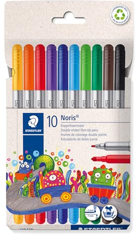 STAEDTLER Noris - Rotuladores de fieltro para colorear (10 colores surtidos, 320 C10)