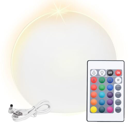Renopfect Bolas De Luz Para Jardin, 25CM Lámpara Solar LED De Bola RGB Lámpara Globo, Farola Jardin Difusor Bola Lampara Exterior Con Mando A Distancia, Globo Difusor Bola Farola Polietileno