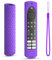 6.2 Inch Silicone Cover Compatible with Universal Toshiba FireTVs with 6 Shortcut Buttons Remote/Fire TV Stick 4K Max 2nd Anti-Slip Case Sleeve (Purple)