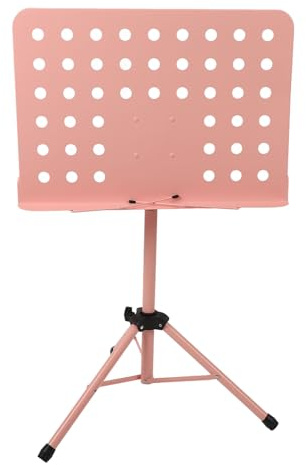 Atril Profesional Ajustable Multifuncional para Músicos Orquestas |Material metálico ABS Resistente (Rosa)