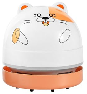 Vroomoto Mini Aspirateur de Bureau Mignon sans Fil pour Table, Balayeuse de Poussière, Aspirateur Dessin animé, Rechargeable par USB, Fonctionne avec des Piles, Nettoyage des Miettes (3) (1)