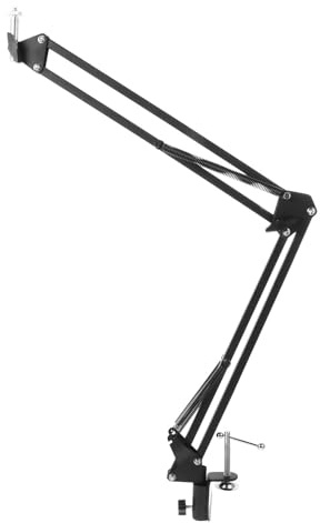 PATKAW Support pour Webcam de Bureau et Ressorts Doubles Bras Articulé Réglable en Métal Pince de Serrage Robuste pour Diffusion et Famille