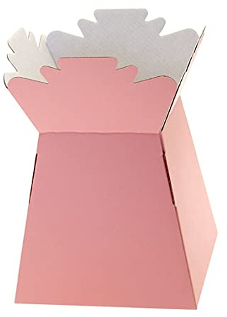 Floralcraft Pale Pink Hand-Tied Living Vase Florist Bouquet Box, Presentation/Transporter Box/Flower Plant Aqua Boxes, (Pack of 20)