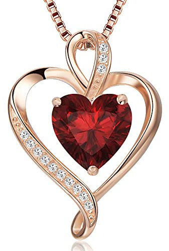 LAVUMO Herzkette 925 Silber Rosegold Gold Damen Halskette - Herz änhänger Silber Kette Damen Schmuck Geschenk für Frau Frauen MaMa Freundin an Geburtstags Weihnachten Valentinstag Hypoallergen Ketten