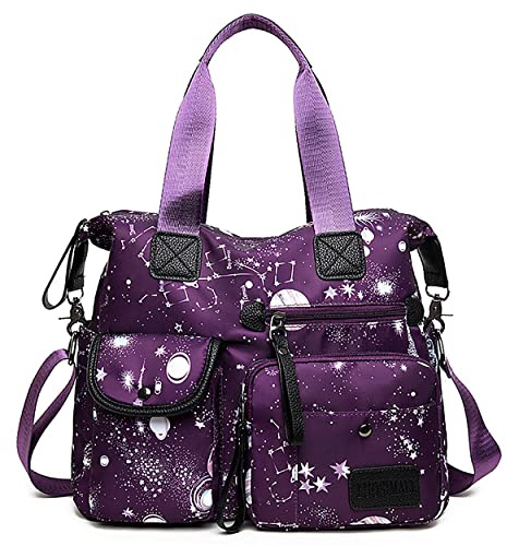 SHIFANQI Tote Bag for Women,Large Capacity Top Handle Handbags with Multi Pockets & Zip,Lightweight Ladies Shoulder Bags,Waterproof Nylon Cross body Messenger Bag for Work, Travel