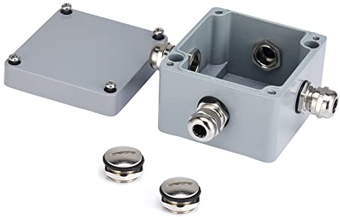 Laisomeke 80x76x60mm Aluminum Alloy Metal Waterproof Junction Box, Universal Industrial Structure IP66 Outdoor Using Explosion Proof Electrical Project Box 3.15x3x2.36 inch