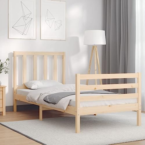 Gecheer Massiv träsäng, träsäng, massivt trä, säng, dubbelsäng/enkelsäng, balksäng, sängram, sängram med sänggavel typ 3