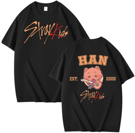 NCTCITY Uomo Donna T-Shirt Maglietta Unisex Sciolto Camicia a Manica Corta Harajuku Tops Blusa Sportiva StrayKidz Carino Stampato BangChan Lee Know Changbin Hyunjin Han Felix Seungmin I.N