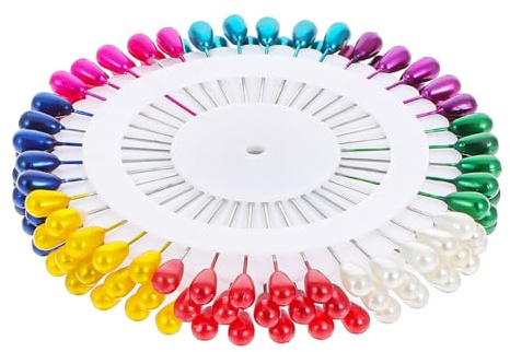 LXUEJIE 120 Stück Buntkopf Stecknadeln, Mehrfarbig Nähnadeln 4 cm Stecknadeln Nähstifte Edelstahl Schneiderin Pins Kunststoffkopf Abstecknadeln für Stoff Schmuck Basteln Nähprojekte