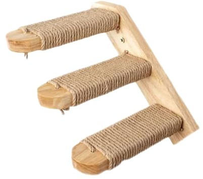 Zambuph Escaliers pour Chat - Corde de Chanvre Peu encombrante Enroulement en Bois Naturel Colonne à gratter pour Chat Escaliers d'escalade Arbre à Jouets pour, 3 Couches (Corde de Chanvre)