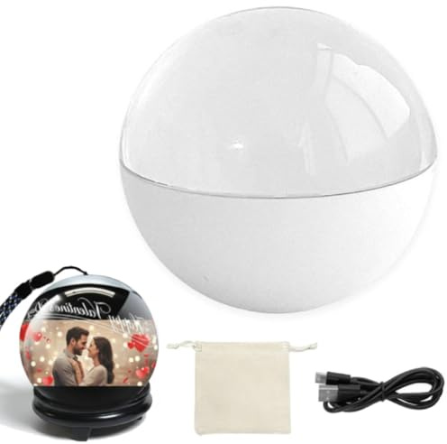 Lámpara de esfera de memoria de 2.7 pulgadas, reproductor de video de bola de cristal de Navidad mejorada 2026, lámpara de orbe de memoria, videos y fotos personalizados en 3D, regalos para Navidad