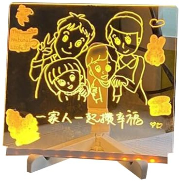 Lavagna da disegno a LED, Doodleglow, lavagna luminosa da disegno, pad fosforescente, bacheche da scrivania, note a LED, stimola l'immaginazione, sviluppa abilità motorie, ideale per casa e viaggi