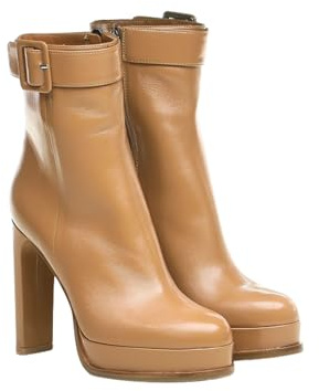 Miss Martina-Stivaletto Donna con Tacco Alto 12 cm, Plateau, Fibbia Laterale, Colore Cammello, Zip Laterale (1, Cammello, Taglia unica, Sistema Taglie Calzature EU, Adulto, Numero, Media, 36.5)