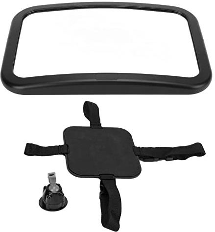 Espejo de seguridad para el asiento trasero del automóvil, espejo para silla de auto orientada hacia atrás con visión acrílica a prueba de roturas y giratorio 360°, espejo
