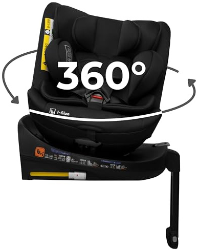 KidsZone Seggiolino Auto 0-36 kg Isofix Girevole 360° - 0-12 anni Gruppo 0/1/2/3 40-150 cm i-Size - Schienale Reclinabile In 8 Posizioni, Regolazione Del Poggiatesta (24 Cm)