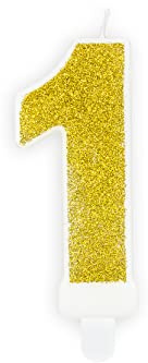 Vela Tarta número 1 uno con Purpurina Dorada cumpleaños niño Adulto