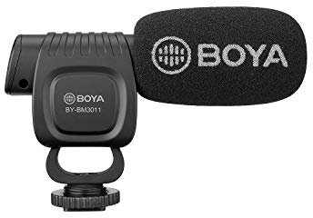 Boya BY-BM3011 Microphone Fusil de Chasse pour Appareil Photo et Caméscopes - Super Cardioïde avec Mousse Antichoc Deadcat Pare-Brise