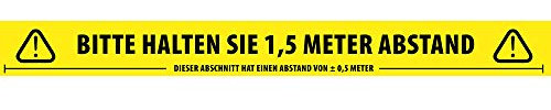 Adam Hall Accessories 58067GER Social Distancing Tape Deutsch Abstandsband Warnband Rolle gelb schwarz, Länge 66m