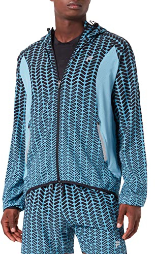 Fila Raga Hooded Running Jacket Uomo, Adriatic Blue Fade AOP, M