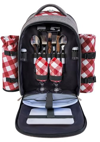 apollo walker Picknick-Rucksack, Grau/Rosa, 2 Person, Modern