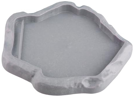 Rumyve Reptile Rock Food Dish,Resin Non-slip Climbing Pet Turtle Lizard Rock Drinking Food Feeder Dish