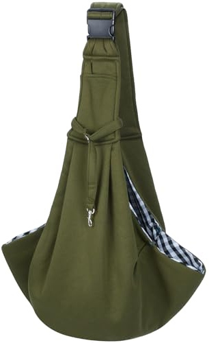 Coolzon Borsa da Viaggio per Cani Trasportino da Passeggio, Borsa per Cani Piccola Taglia Borsa Trasportino Cane Gatti Tracolla Regolabile Traspirante Marsupio per Animali （Verde）