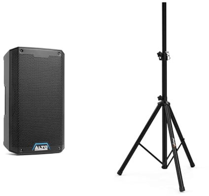Alto Professional TS408 Altavoz PA Activo de 2000W 8 con Mezclador de 3 Canales, Streaming Bluetoot & Audibax Neo 131 - Soporte Profesional para Altavoces - Trípode para Altavoces -Trípode Extensible