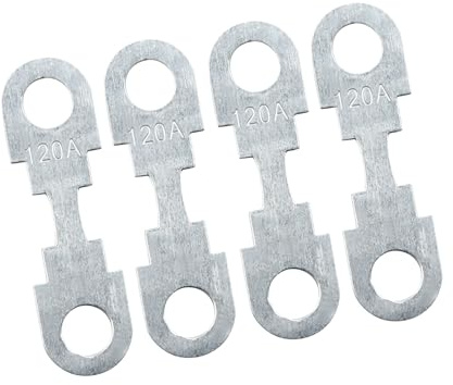 A ABSOPRO 4pcs 120a fusible plano tira metal tono plateado para auto automotriz dc 32 v universal Reemplazo de artículo