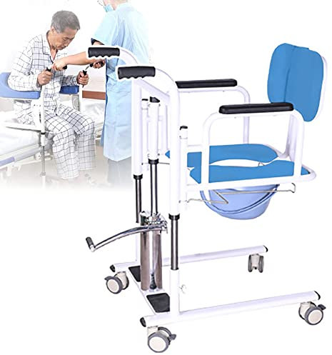 JYHHGDS Lève-Personne hydraulique pour Personnes âgées, Fauteuil Roulant pour Toilettes, Conception divisée à 180°, Hauteur réglable, capacité de Charge de 150 kg