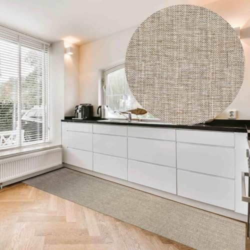 Profolio Küchenläufer rutschfest & waschbar - Moderner Küchenteppich in Beige - Teppich für Küche, Flur & Wohnzimmer - Weiche & langlebige Antirutschunterlage - Made in Germany - 140 x 52 cm
