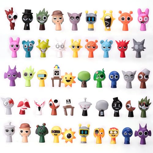 Sprukii 48 Pcs Toys Set, Colorful Figures for Party Decorations Gifts | Cartoon Figures Collectible Toy for Game Fans